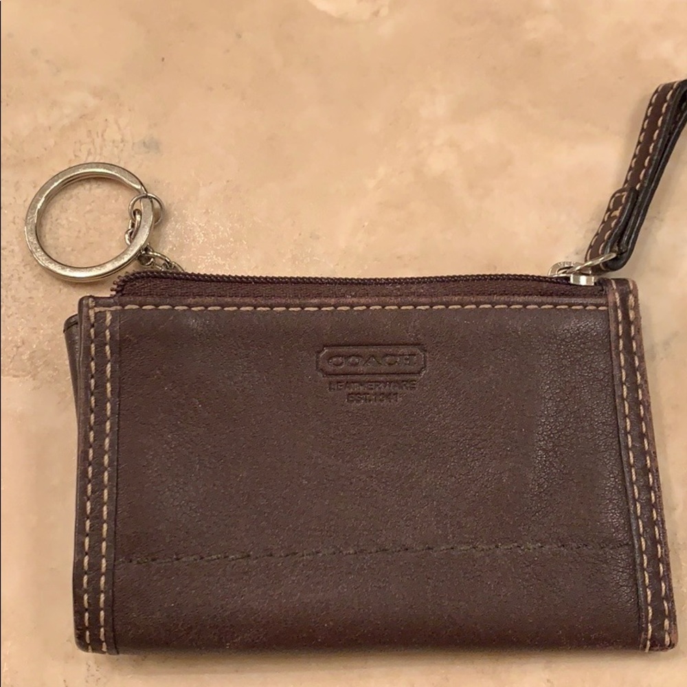 Coach leather small card and key holder